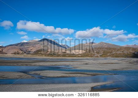 Stafafellsfjoll Mountains And River Jokulsa In Lon In East Iceland On A Sunny Day