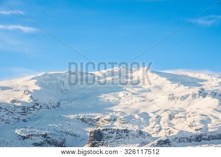 Oraefajokull Glacier In South Iceland On A Sunny Winter Day