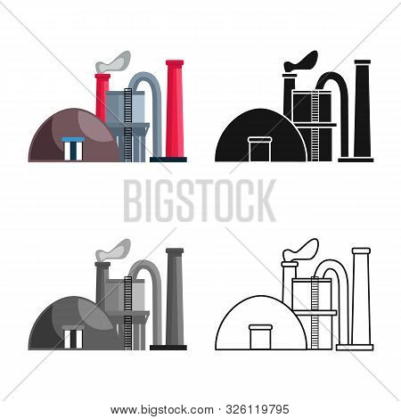 Vector Illustration Of Factory And Storage Icon. Collection Of Factory And Production Vector Icon Fo