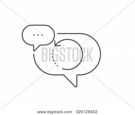 Recovery Info Line Icon. Chat Bubble Design. Backup Data Sign. Restore Information Symbol. Outline C