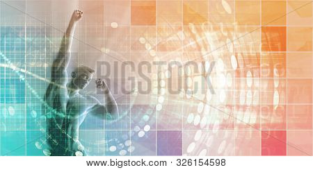 Futuristic Athlete and Sports Training Enhanced By Technology 3D Render