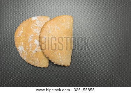 Bun With Cottage Cheese Studio Image. Homemade Cakes With Cottage Cheese On A Gray Background. Sweet