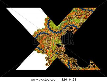 En indledende brev X i stil med Art Deco, efter en gammel commercial paper i det russiske imperium, ci