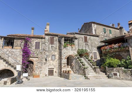 Capalbio, Grosseto, Tuscany, Italy: Historic Village In Maremma. Typical Square