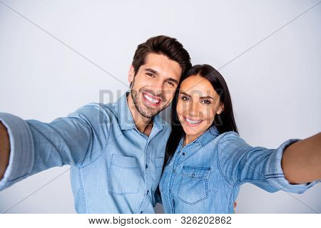 Self-portrait Of His He Her She Nice Attractive Charming Cute Cheerful Cheery Winsome Couple Married