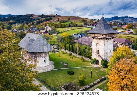 The Humor Monastery, Romania. One Of Romanian Orthodox Monasteries In Southern Bucovina.