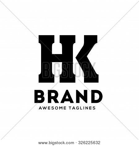Creative Hk Letter Monogram Strong And Bold  Logo Vector Concept