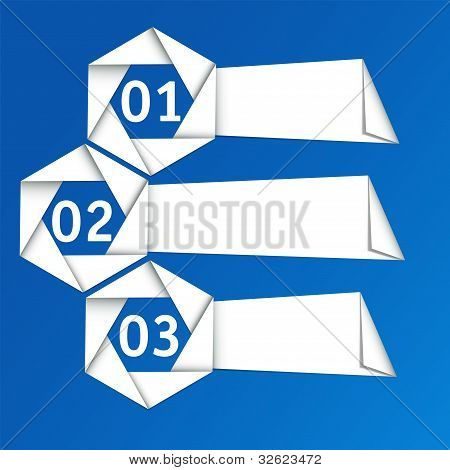 Vector-joukko origami paperi bannerit.