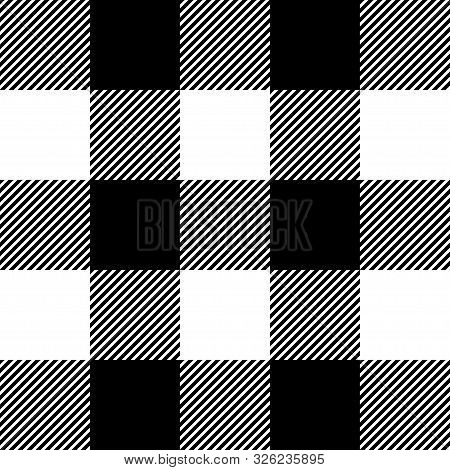 Lumberjack. Black, White, Striped Cell. Plaid Shirt Style. Vector