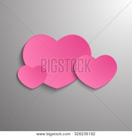 Hearts In The Form Of A Button With Lighting