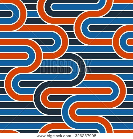 Seamless Lines Pattern, Stripy Geometric Vector Abstract Background, Linear Stripy Net, Optical Maze