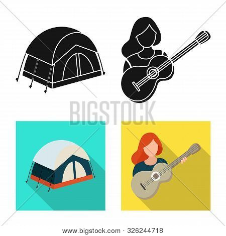 Vector Illustration Of Trekking And Wildlife Icon. Set Of Trekking And Leisure Stock Vector Illustra