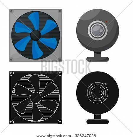 Vector Design Of Accessories And Device Sign. Collection Of Accessories And Electronics Vector Icon 