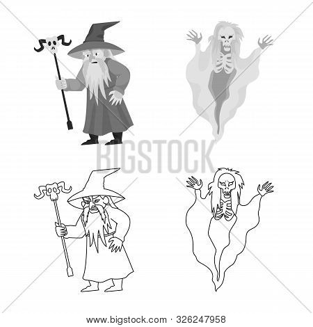 Vector Design Of Mystic And Hell Symbol. Collection Of Mystic And Devilry Vector Icon For Stock.