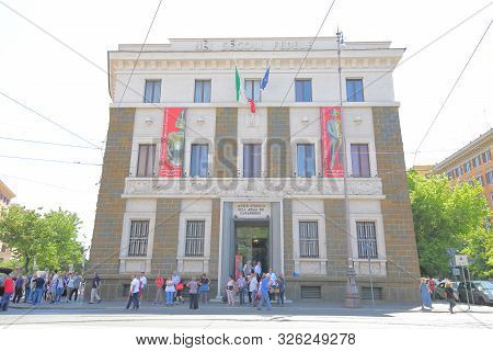 Rome Italy - June 16, 2019: Unidentified People Visit Storico Dell Arma Dei Carabinieri Museum