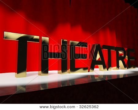 Teater ord på scenen repræsenterer Broadway West End eller handler