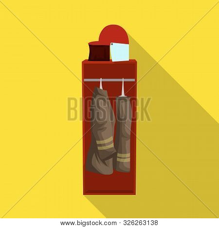 Vector Illustration Of Fireman And Overalls Symbol. Set Of Fireman And Jacket Vector Icon For Stock.