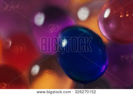 Abstract Texture, Color Balls Of Hydrogel For The Background. Hydrogel Beads. Close Up.