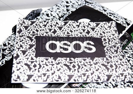 Geneva/switzerland-10.08.18: Asos Online Shopping Clothes Package Logo