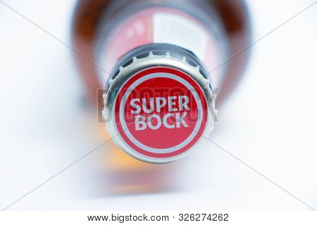 Geneva/switzerland- 10.06.2018 : Famous Portuguese Beer Super Bock Brown Bottle