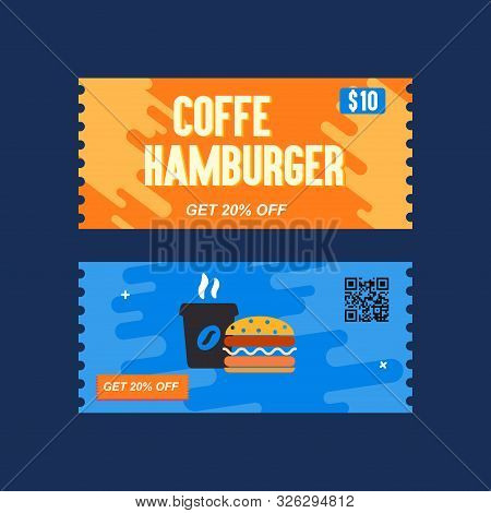 Food And Drink Coupon Ticket Graphics Design Vector Illustration