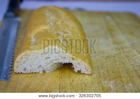 Baguette Cut In Half, Baguette Bread, French Bread, Organic Baguette Francese