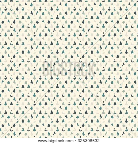 Seamless Surface Pattern With Repeated Mini Triangles. Distressed Geometric Figures. Grunge Abstract