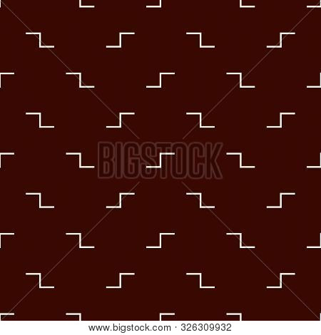 Minimalist Seamless Pattern With Simple Geometric Ornament. Repeated Puzzle Mosaic Abstract Backgrou