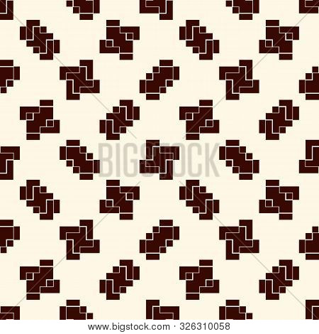Repeated Creative Puzzle Mosaic Abstract Background. Seamless Pattern Design With Geometric Ornament