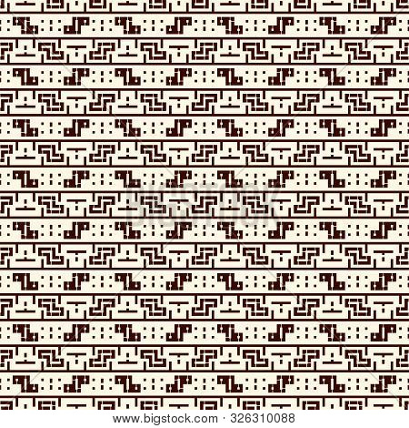 Repeated Border With Creative Puzzle. Mosaic Abstract Background. Seamless Pattern Design With Geome