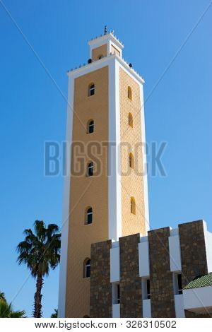 Tower of the Mohamed Vmosque in Asilah in Northern Morocco 