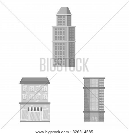 Vector Illustration Of Construction And City Symbol. Set Of Construction And Center Stock Vector Ill