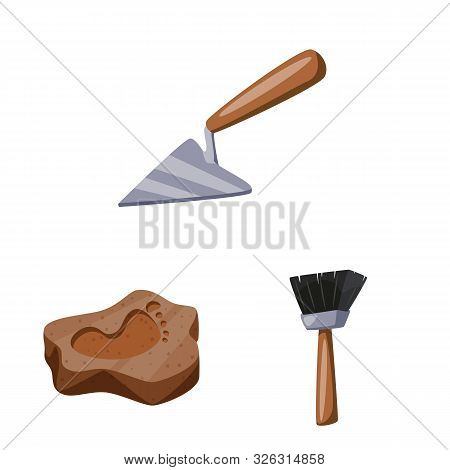 Vector Design Of Archaeology And Historical Logo. Collection Of Archaeology And Excavation Stock Vec