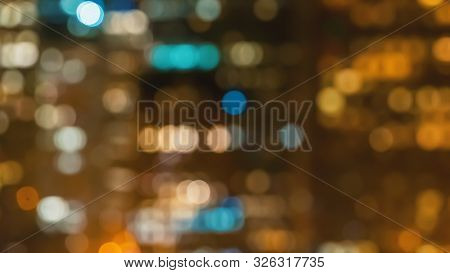 Blurred Abstract Bokeh Background Of San Francisco City Lights At Night