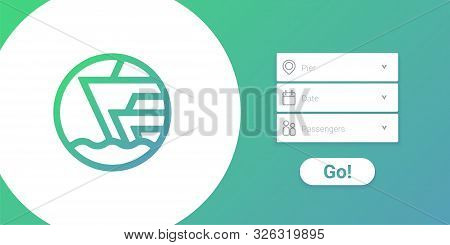 Flat Style Search Form With A Marine Company Logo And Search Input Fields Marked With Minimalistic T