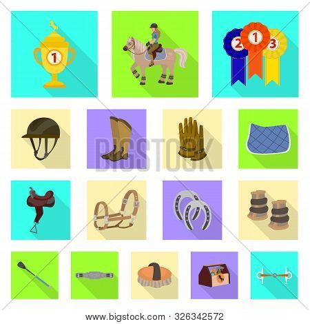 Vector Illustration Of Track And Racing Logo. Set Of Track And Riding Vector Icon For Stock.