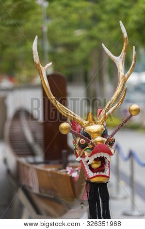 Dragon Head On Dragonboat For Chinese Dragon Boat Festival