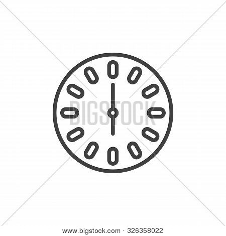 Six Oclock Line Icon. Linear Style Sign For Mobile Concept And Web Design. Round Clock Time Outline 