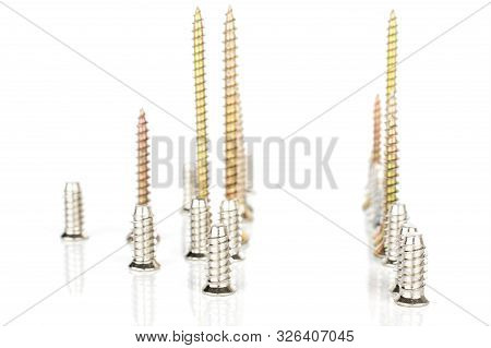 Lot Of Whole Glossy Metallic Glossy Bolt City Isolated On White Background