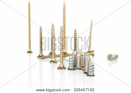 Lot Of Whole Glossy Metallic Glossy Bolt Isolated On White Background