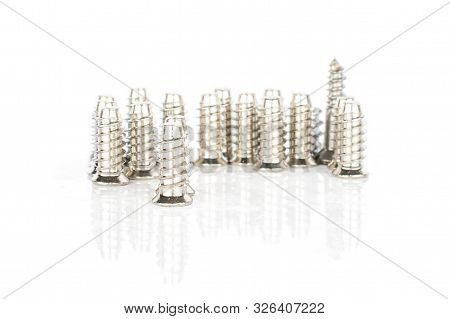 Lot Of Whole Metallic Glossy Bolt City Isolated On White Background