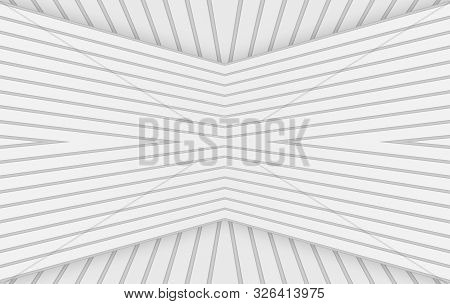 3d Rendering. Abstract Modern Parellel White Panels Wall Design Background.