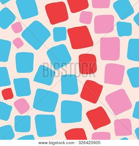 Seamless Vector Hand Drawn Calligraphic Brush Stroke Pattern. Colorful Style Design.