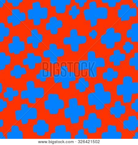 Seamless Vector Hand Drawn Calligraphic Brush Stroke Cross Pattern.