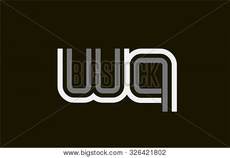 Black And White Line Wq W Q Letter Logo Alphabet Combination For Icon Design. For A Logotype On A Co