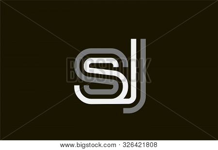 Black And White Line Sj S J Letter Logo Alphabet Combination For Icon Design. For A Logotype On A Co