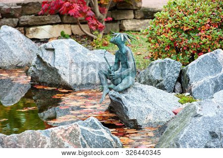 Saint Petersburg , Russia- October 5, 2019: Sculpture Of Kappa (japanese Water Demon) Was Made By Ko
