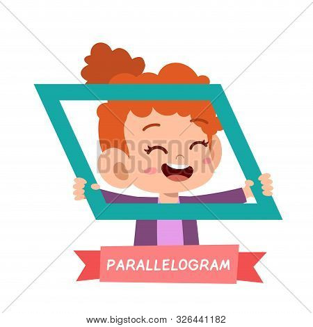 Happy Cute Kids Study Many Shape Polygon