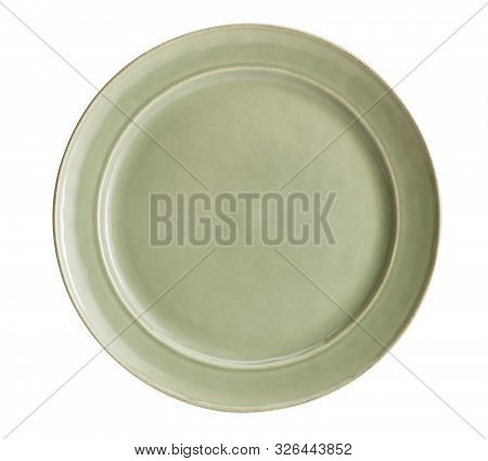 Light Green Swirl Melamine Plate With Light Gray Background