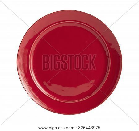 Empty Color Dish Plate Background - Empty Porcelain Color Dish Of Dining Plates.